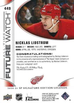 2020-21 SP Signature Edition Legends #449 Nicklas Lidstrom Back