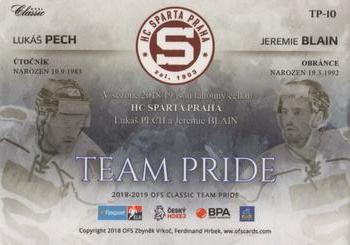 2018-19 OFS Classic Série II - Team Pride #TP-10 Lukas Pech / Jeremie Blain Back