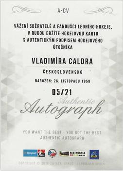 2018-19 OFS Classic Série II - You Want the Best You Got the Best Authentic Autograph Update #A-CV Vladimir Caldr Back