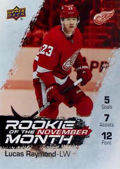 2021-22 Upper Deck Game Dated Moments - Rookie of the Month Achievements #R-2 Lucas Raymond Front