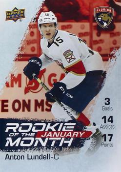2021-22 Upper Deck Game Dated Moments - Rookie of the Month Achievements #R-4 Anton Lundell Front