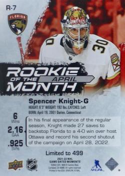 2021-22 Upper Deck Game Dated Moments - Rookie of the Month Achievements #R-7 Spencer Knight Back