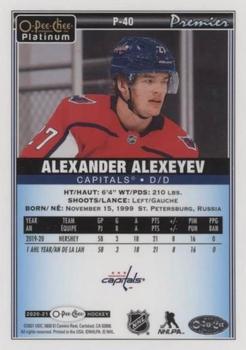 2020-21 O-Pee-Chee Platinum - Premier #P-40 Alexander Alexeyev Back