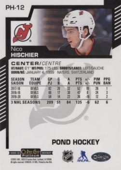 2020-21 O-Pee-Chee Platinum - Pond Hockey #PH-12 Nico Hischier Back