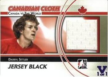 2015-16 In The Game Final Vault - 2011-12 In The Game Canada vs. The World - Canadian Cloth Black (Purple Vault Stamp) #CCM-22 Darryl Sittler Front