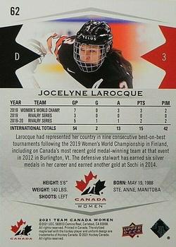 2021-22 Upper Deck Team Canada Juniors #62 Jocelyne Larocque Back
