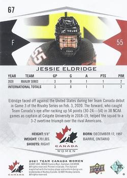 2021-22 Upper Deck Team Canada Juniors #67 Jessie Eldridge Back