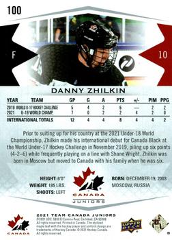 2021-22 Upper Deck Team Canada Juniors #100 Danny Zhilkin Back