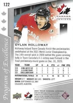 2021-22 Upper Deck Team Canada Juniors #122 Dylan Holloway Back