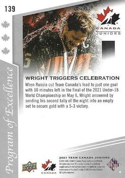 2021-22 Upper Deck Team Canada Juniors #139 Shane Wright Triggers Celebration Back