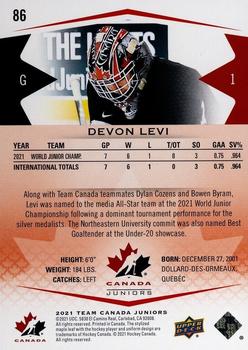 2021-22 Upper Deck Team Canada Juniors - Exclusives #86 Devon Levi Back