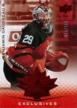 2021-22 Upper Deck Team Canada Juniors - Exclusives #90 Benjamin Gaudreau Front