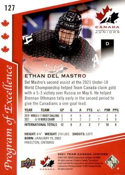 2021-22 Upper Deck Team Canada Juniors - Exclusives #127 Ethan Del Mastro Back