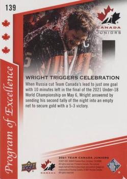 2021-22 Upper Deck Team Canada Juniors - Exclusives #139 Shane Wright Triggers Celebration Back