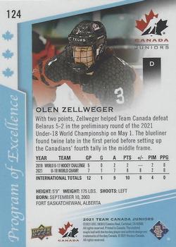 2021-22 Upper Deck Team Canada Juniors - Finite #124 Olen Zellweger Back
