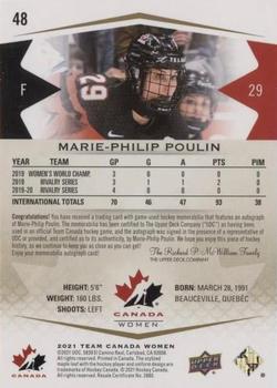 2021-22 Upper Deck Team Canada Juniors - Auto Patch #48 Marie-Philip Poulin Back
