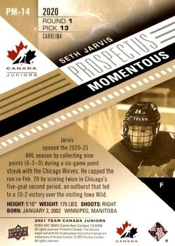 2021-22 Upper Deck Team Canada Juniors - Prospectus Momentous #PM-14 Seth Jarvis Back