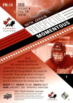 2021-22 Upper Deck Team Canada Juniors - Prospectus Momentous Electric Red #PM-14 Seth Jarvis Back