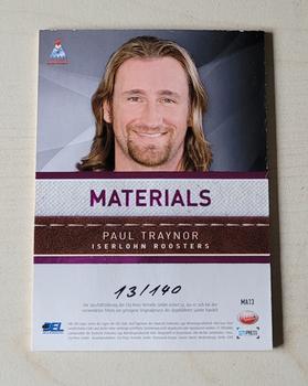 2008-09 Playercards (DEL) - Materials #MA13 Paul Traynor Back