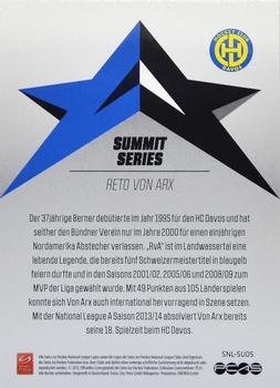 2013-14 PCAS Swiss National League - Summit Series #SU05 Reto Von Arx Back