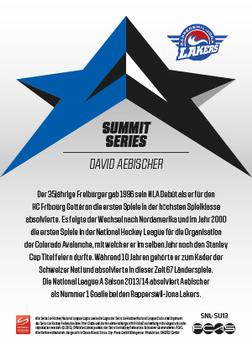 2013-14 PCAS Swiss National League - Summit Series #SU13 David Aebischer Back