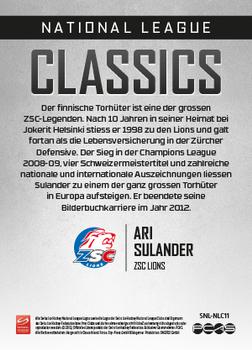 2013-14 PCAS Swiss National League - National League Classics #NLC11 Ari Sulander Back