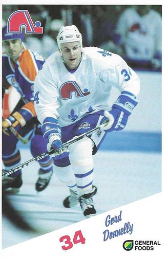 1987-88 General Foods Quebec Nordiques #NNO Gord Donnelly Front