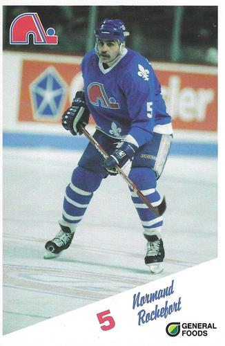 1987-88 General Foods Quebec Nordiques #NNO Normand Rochefort Front