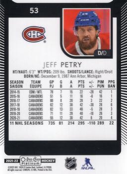 2021-22 O-Pee-Chee Platinum #53 Jeff Petry Back