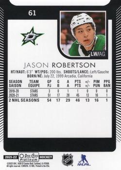 2021-22 O-Pee-Chee Platinum #61 Jason Robertson Back