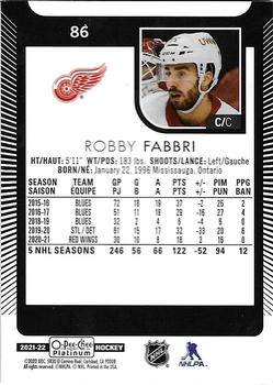 2021-22 O-Pee-Chee Platinum #86 Robby Fabbri Back