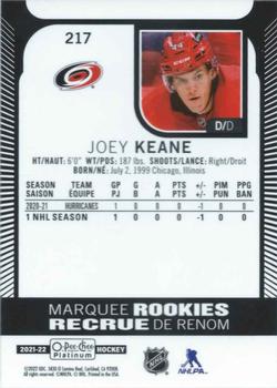 2021-22 O-Pee-Chee Platinum #217 Joey Keane Back