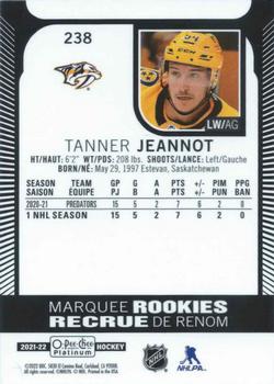 2021-22 O-Pee-Chee Platinum #238 Tanner Jeannot Back