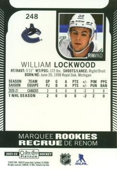 2021-22 O-Pee-Chee Platinum #248 William Lockwood Back