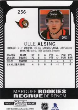 2021-22 O-Pee-Chee Platinum #256 Olle Alsing Back