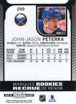 2021-22 O-Pee-Chee Platinum #299 John-Jason Peterka Back