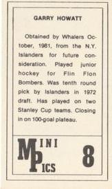 1981-82 Hartford Whalers Mini Pics #8 Garry Howatt Back