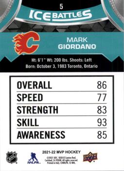 2021-22 Upper Deck MVP - Ice Battles #5 Mark Giordano Back