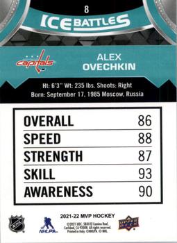 2021-22 Upper Deck MVP - Ice Battles #8 Alex Ovechkin Back