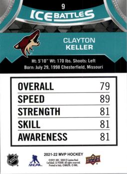 2021-22 Upper Deck MVP - Ice Battles #9 Clayton Keller Back