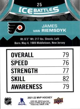 2021-22 Upper Deck MVP - Ice Battles #25 James van Riemsdyk Back