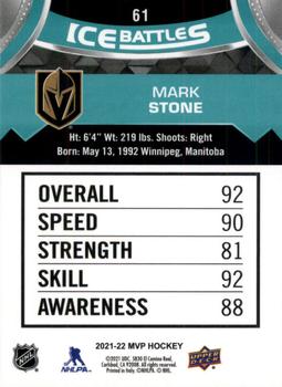 2021-22 Upper Deck MVP - Ice Battles #61 Mark Stone Back