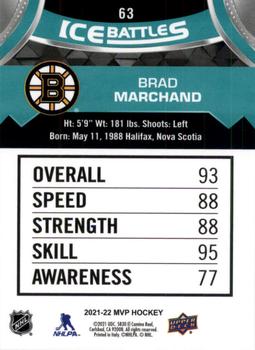2021-22 Upper Deck MVP - Ice Battles #63 Brad Marchand Back