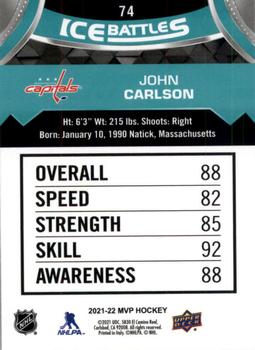 2021-22 Upper Deck MVP - Ice Battles #74 John Carlson Back