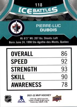 2021-22 Upper Deck MVP - Ice Battles #118 Pierre-Luc Dubois Back