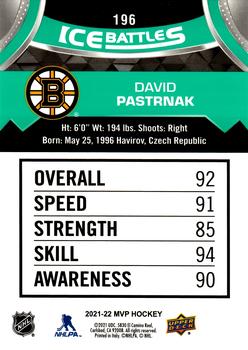 2021-22 Upper Deck MVP - Ice Battles #196 David Pastrnak Back