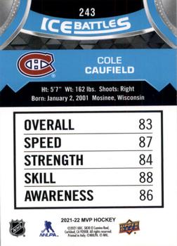 2021-22 Upper Deck MVP - Ice Battles #243 Cole Caufield Back