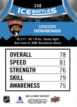 2021-22 Upper Deck MVP - Ice Battles #248 Grigori Denisenko Back