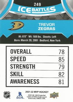 2021-22 Upper Deck MVP - Ice Battles #249 Trevor Zegras Back