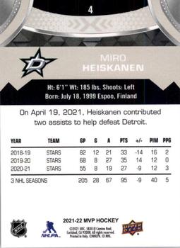 2021-22 Upper Deck MVP - Silver Script #4 Miro Heiskanen Back